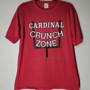 Vintage 80s Louisville Cardinals Football T-Shirt Size Large USA Crunch Zone
